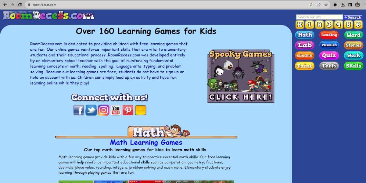 Explore Room Recess- A Platform for Elementary Skills